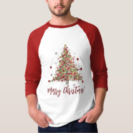 ウォーターカラー クリスマス ドットツリー Tシャツ