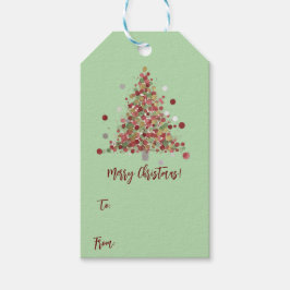 ウォーターカラー クリスマス ドット ツリー To & From ギフトタグ