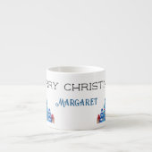 ウォーターカラー クリスマス 名前入り デザイン 6oz エスプレッソカップ (正面)