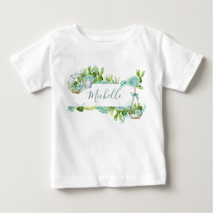 ウォーターカラー グラス テラリウム 多肉植物 ベビーシャワー ベビーTシャツ