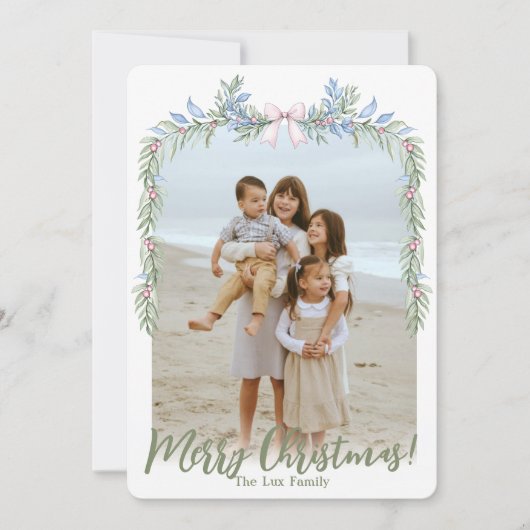 ウォーターカラー グランミレニアム パステル フラワー ガーランド シーズンカード (正面)