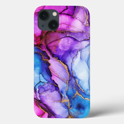 ウォーターカラー+グリッター+パープル+ブルー iPhone/iPadケース Case-Mate iPhoneケース (裏面)