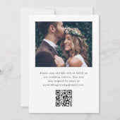 ウォーターカラー グリーナリー QR 写真 ウェディング インビテーション (裏面)
