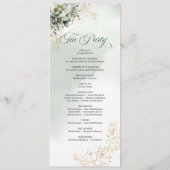 ウォーターカラー グリーン ゴールド 結婚式プログラム プログラム (裏面)