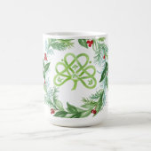 ウォーターカラー ケルト十字架 クリスマスリース コーヒーマグカップ (中央)