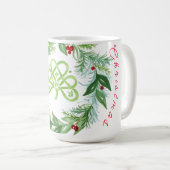 ウォーターカラー ケルト十字架 クリスマスリース コーヒーマグカップ (正面右)