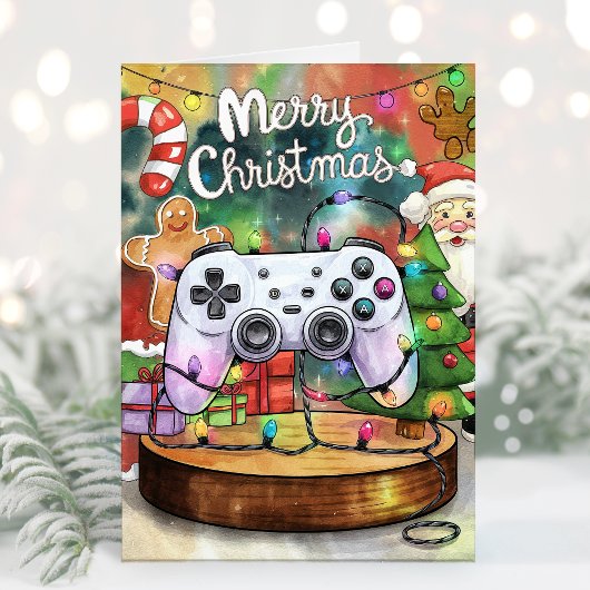 ウォーターカラー ゲーマークリスマスカード シーズンカード