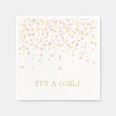 ウォーターカラー コンフェッティ ガール ピンク ゴールド エレガント スタンダードカクテルナプキン (正面)