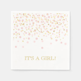 ウォーターカラー コンフェッティ ガール ピンク ゴールド エレガント スタンダードカクテルナプキン