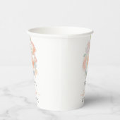 ウォーターカラー コーラルピンクの花の庭 ブライダルシャワー 紙コップ (右)