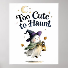 ウォーターカラー・ゴースト・ハロウィン とてもかわいいので脅かせない ポスター