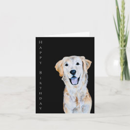 ウォーターカラー ゴールデンレトリバー 犬の誕生日 カード
