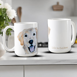 ウォーターカラー ゴールデンレトリバー 犬 コーヒーマグカップ