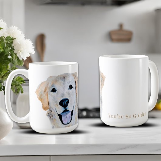 ウォーターカラー ゴールデンレトリバー 犬 コーヒーマグカップ