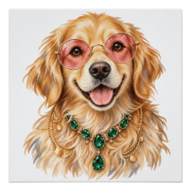 ウォーターカラー ゴールデンレトリバー 犬 | 愛犬家 アート