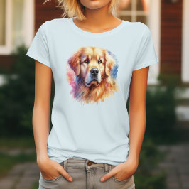 ウォーターカラー ゴールデンレトリバー 犬 Tシャツ