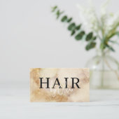 ウォーターカラー ゴールド ヘアスタイリスト モダン ビジネスカード (スタンド正面)