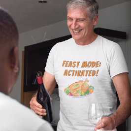 ウォーターカラー サンクスギビングのターキーの饗宴モード Tシャツ
