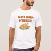 ウォーターカラー サンクスギビングのターキーの饗宴モード Tシャツ (正面)