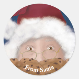 ウォーターカラー サンタ クリスマス ラウンドシール