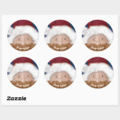 ウォーターカラー サンタ クリスマス ラウンドシール (シート)