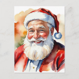 ウォーターカラー サンタ クリスマス 絵 ポストカード