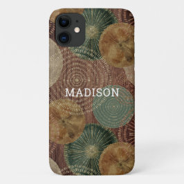 ウォーターカラー シェル 海の 木製 パーソナライズ iPhone 11 ケース