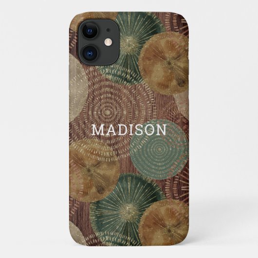 ウォーターカラー シェル 海の 木製 パーソナライズ Case-Mate iPhoneケース (裏面)