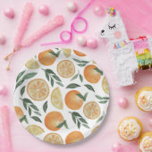 ウォーターカラー シトラス | ガーデン オレンジ ウェディング デザート ペーパープレート (パーティー)