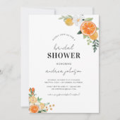  ウォーターカラー シトラス フラワーブリダルシャワー 招待状 (正面)