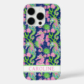 ウォーターカラー シーホース モノグラム Case-Mate iPhoneケース (裏面)