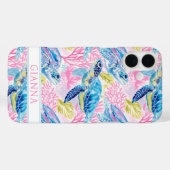 ウォーターカラー・シー・タートル・モノグラム Case-Mate iPhoneケース (裏面 (横))