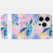 ウォーターカラー・シー・タートル・モノグラム Case-Mate iPhoneケース (裏面 (横))