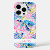 ウォーターカラー・シー・タートル・モノグラム  Case-Mate iPhoneケース (裏面)
