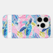 ウォーターカラー・シー・タートル・モノグラム Case-Mate iPhoneケース (裏面 (横))