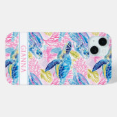 ウォーターカラー・シー・タートル・モノグラム Case-Mate iPhoneケース (裏面 (横))