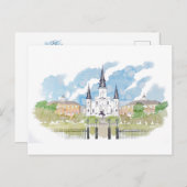 ウォーターカラー ジャクソン・スクエア ポストカード (正面/裏面)