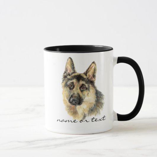 ウォーターカラー ジャーマンシェパード ペット 犬 動物 マグカップ (右)