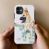 ウォーターカラー ジャーマンシェパード マリノア モノグラム Case-Mate iPhoneケース