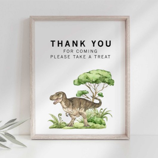 ウォーターカラー ジュラシック恐竜 サンクスサイン ポスター