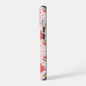 ウォーターカラー スイカ フルーツ柄 iPhone 15ケース (左側面)