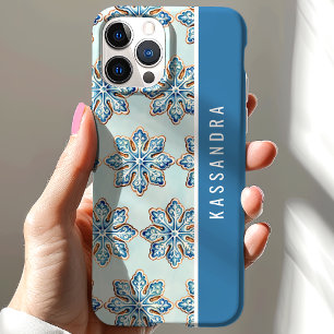 ウォーターカラー スノーフレーク クッキー 名前入り iPhone 15ケース