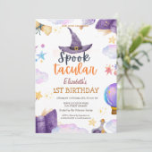 ウォーターカラー スプークタキュラー ハロウィン 誕生日  招待状 (スタンド正面)