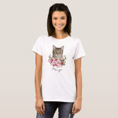 ウォーターカラー タビーキャット Tシャツ (正面フル)