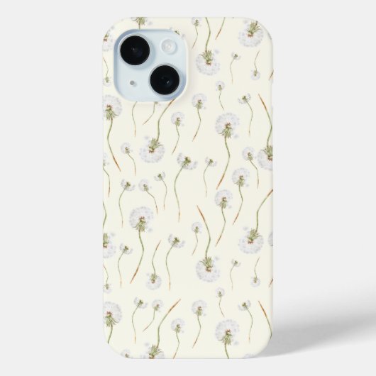 ウォーターカラー タンポポの花 シームレス パターン Case-Mate iPhoneケース (裏面)