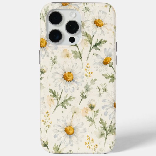 ウォーターカラー ダイジー 野の花 植物画 Case-Mate iPhoneケース (裏面)