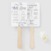 ウォーターカラー ダスティーブルー ダスティーセイジ ヘレン ハンドファン (正面&裏面)