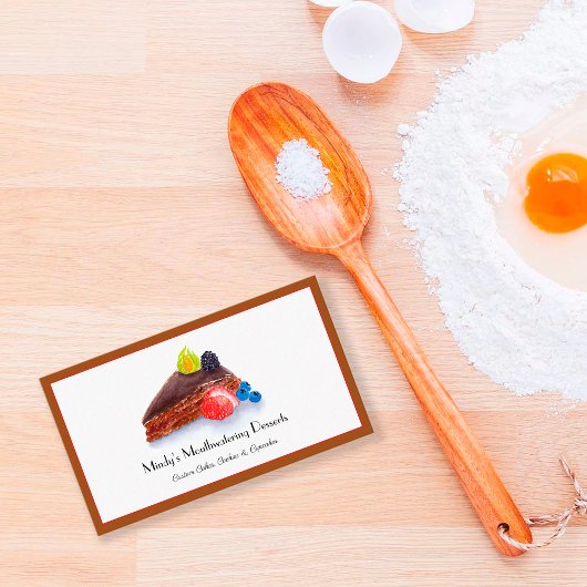 ウォーターカラー チョコレートケーキ ベーカリー 名刺