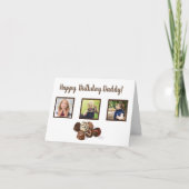 ウォーターカラー チョコレート 3枚 写真コラージュ 誕生日 カード (正面)