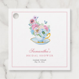 ウォーターカラー・ティーパーティー・ブライダルシャワー フェイバータグ